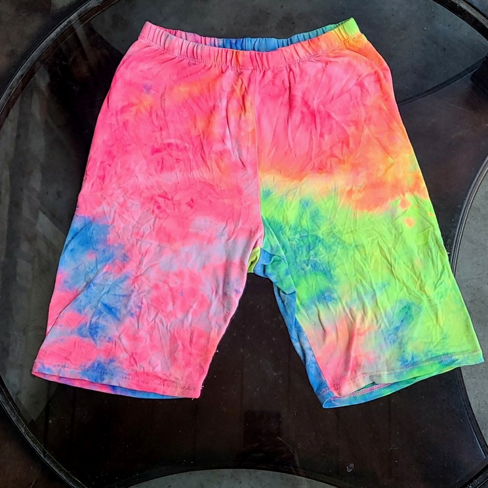 Rainbow Tie Dye Biker Shorts